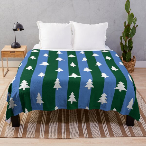Item preview, Blue and Green Christmas Trees Pattern Stripes designed and sold by OneThreeSix.