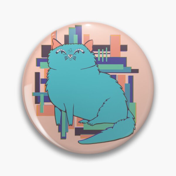 Item preview, mid century modern chonky cat - aqua designed and sold by crestfallenmermaid.