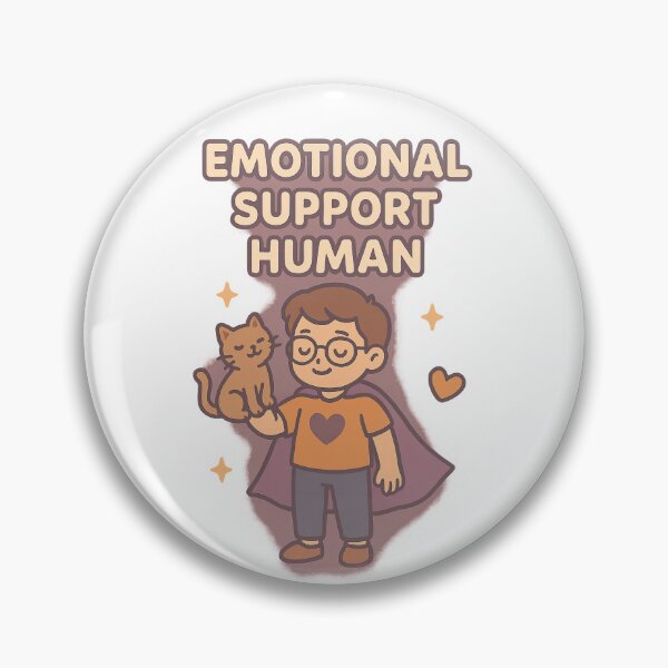Item preview, Emotional Support Human Cute Cartoon Illustration with Cat and Heartwarming Theme designed and sold by MujernDesignArt.