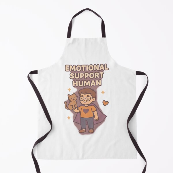 Item preview, Emotional Support Human Cute Cartoon Illustration with Cat and Heartwarming Theme designed and sold by MujernDesignArt.