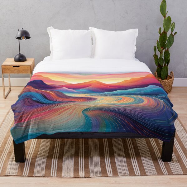 Item preview, Colorful Abstract Mountain Landscape with Flowing River designed and sold by MDKey DESIGN.