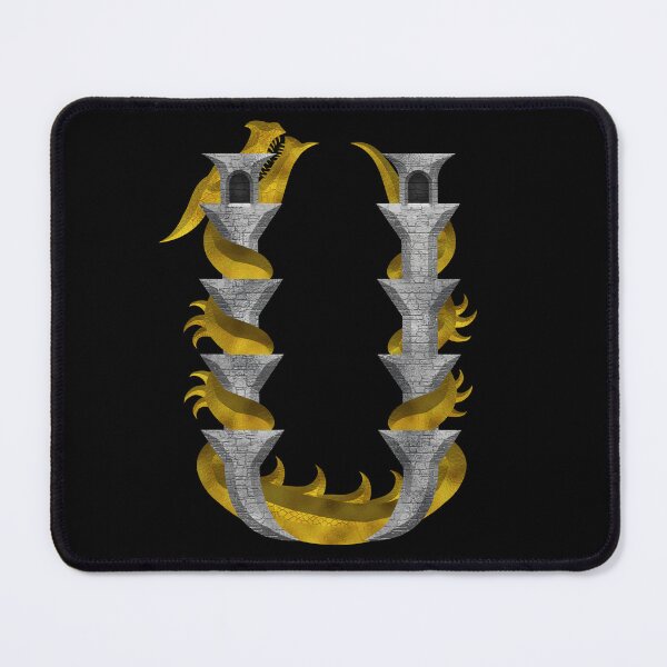Item preview, Letter  U  of the Dragonfont Initial Capital Monogram (Dragon and Castle) designed and sold by Swabcraft.