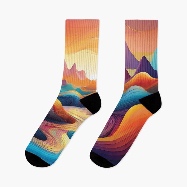 Item preview, Vivid Abstract Sunset Mountains and River Flow designed and sold by MDKey DESIGN.