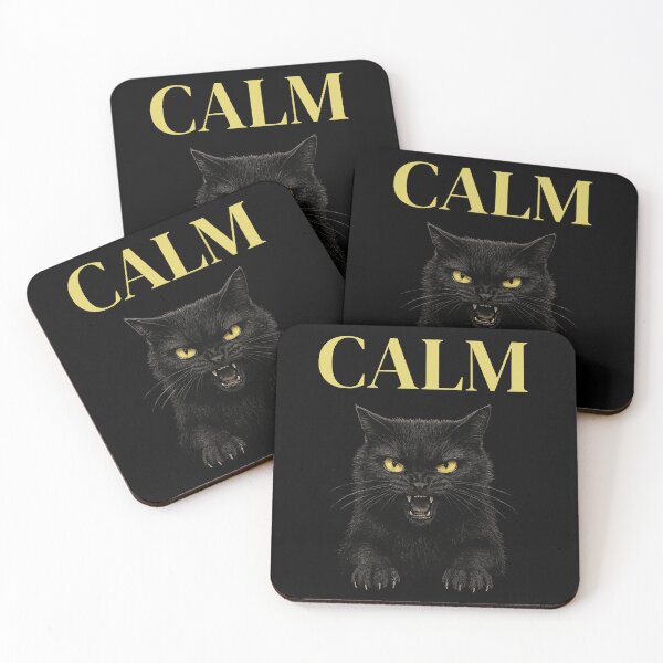 Item preview, “CALM – Furious Black Cat Illustration” designed and sold by catastrocat.