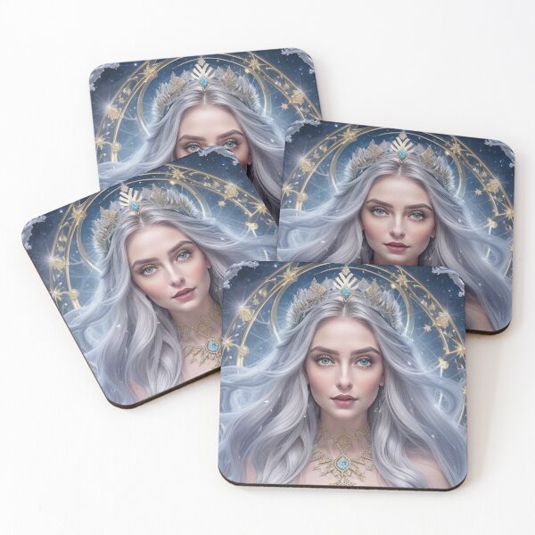 Item preview, Lavender Dreams Snow Goddess - Purple Hair Winter Deity Art Print designed and sold by MissSaylor.