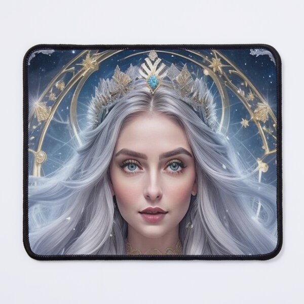 Item preview, Lavender Dreams Snow Goddess - Purple Hair Winter Deity Art Print designed and sold by MissSaylor.