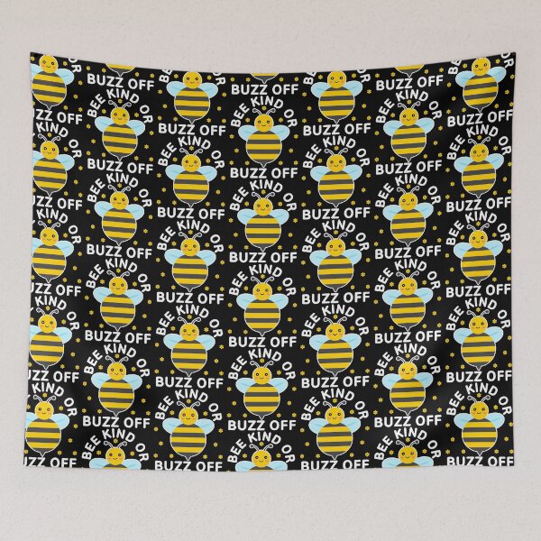 Item preview, Bee Kind or Buzz Off - Funny Bee Pun Quote  designed and sold by Shape Snip Studio.