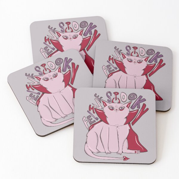 Item preview, feline spooky - pink devil cat - cute demon cat  designed and sold by crestfallenmermaid.