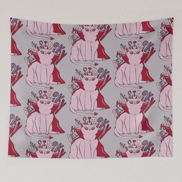 Item preview, feline spooky - pink devil cat - cute demon cat  designed and sold by crestfallenmermaid.