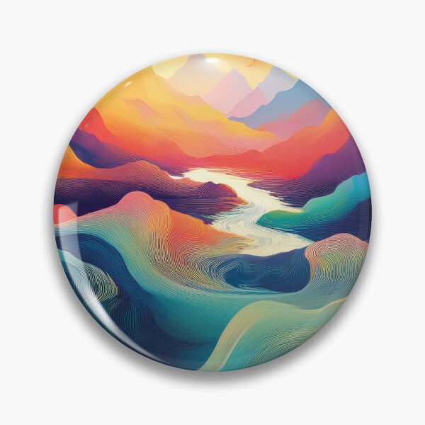 Item preview, Dreamlike Abstract Mountains with Flowing Waves of Color designed and sold by MDKey DESIGN.