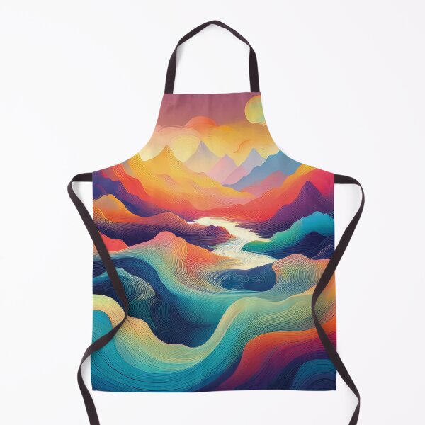 Item preview, Dreamlike Abstract Mountains with Flowing Waves of Color designed and sold by MDKey DESIGN.