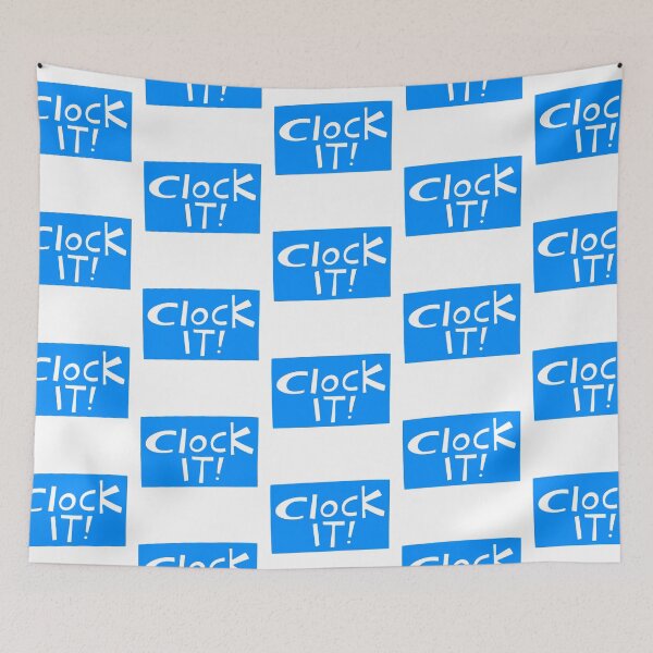 Item preview, Clock it! - doodle blue designed and sold by PickledjoArt.