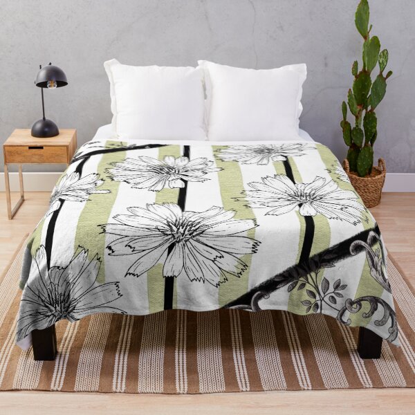 Item preview, Chicory Floral muted yellow-green — sage-chartreuse tone designed and sold by Heritage Hive Studio.