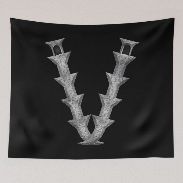 Item preview, Letter  V  of the Dragonfont Initial Capital Monogram (Castle) designed and sold by Swabcraft.