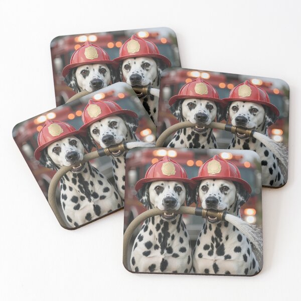 Item preview, Dalmatian Dogs Holding a Fire Hose designed and sold by Maria Dryfhout.