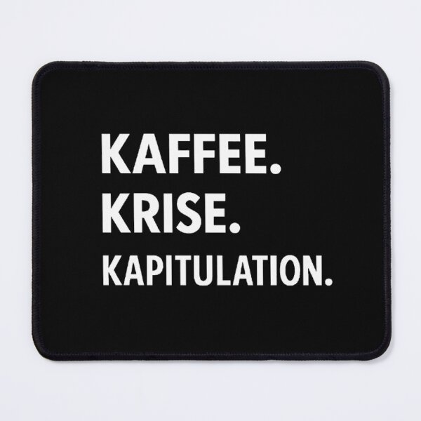 Artikelvorschau, Modernes Typografie-Design - Coffee. Crisis. Surrender – White Coffee & Chaos Design entworfen und verkauft von DebuggedDressed.