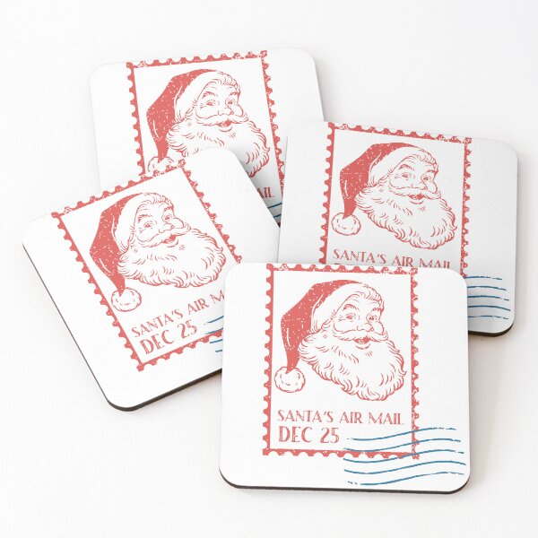 Item preview, Santa’s Air Mail – Vintage North Pole Christmas Postage Stamp Design designed and sold by BrightSeasonsCo.