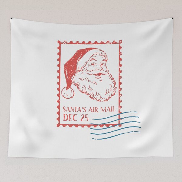 Item preview, Santa’s Air Mail – Vintage North Pole Christmas Postage Stamp Design designed and sold by BrightSeasonsCo.