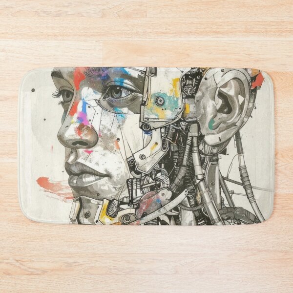 Item preview, Human After All – Futuristic Robot Portrait in Fine Art Style designed and sold by drawbey.