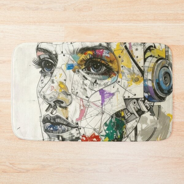Item preview, Human After All – Futuristic Robot Portrait in Fine Art Style designed and sold by drawbey.