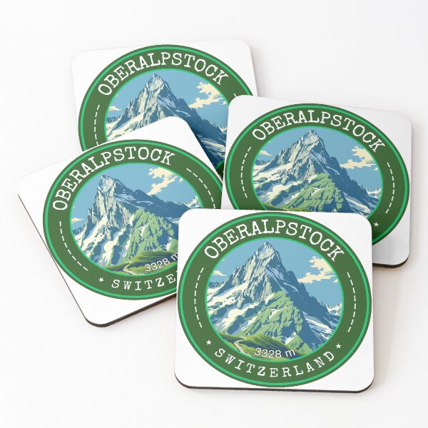 Item preview, Oberalpstock in the Glarus Alps - Switzerland, Vintage Travel Art Circle Emblem designed and sold by MaateoDesign.