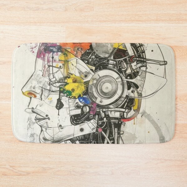 Item preview, Human After All – Futuristic Robot Portrait in Fine Art Style designed and sold by drawbey.