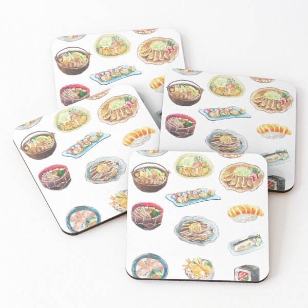 Item preview, Yummy Japan,A delightful collection of Japanese cuisine! Which one of these watercolor dishes is your favorite? designed and sold by meowmellowstore.