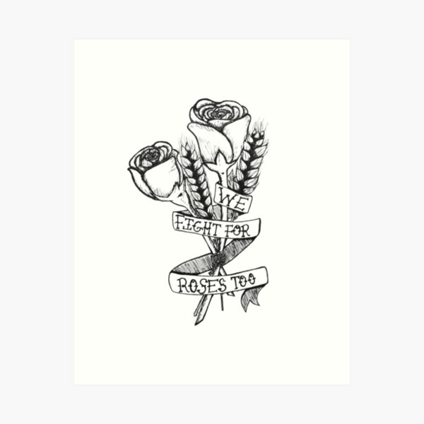 Bread and Roses (black & white) Art Print