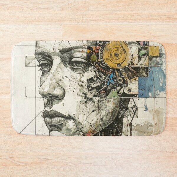 Item preview, Human After All – Futuristic Robot Portrait in Fine Art Style designed and sold by drawbey.