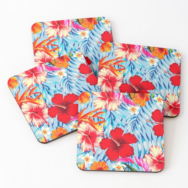 Item preview, Tropical hibiscus floral pattern, designed and sold by BuxomBabe21.