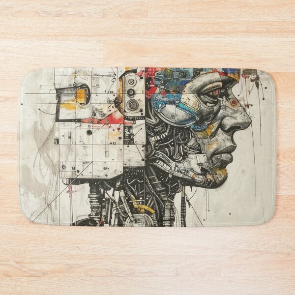Item preview, Human After All – Futuristic Robot Portrait in Fine Art Style designed and sold by drawbey.