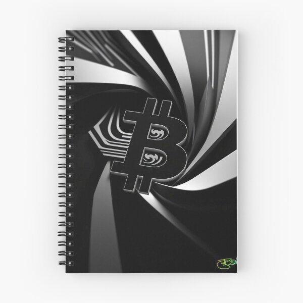 Item preview, Op Art Bitcoin Black and White Abstract Design - Futuristic Optical Illusion Crypto Art Print designed and sold by Benito Del Ray.