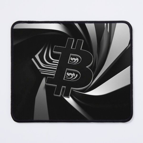 Item preview, Op Art Bitcoin Black and White Abstract Design - Futuristic Optical Illusion Crypto Art Print designed and sold by Benito Del Ray.