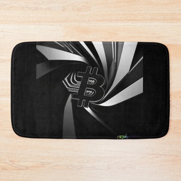 Item preview, Op Art Bitcoin Black and White Abstract Design - Futuristic Optical Illusion Crypto Art Print designed and sold by Benito Del Ray.