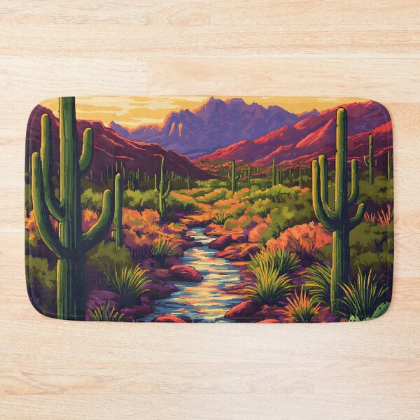 Item preview, Sci-Fi Fantasy Desert, Mountains, And Stream, Landscape Sunset designed and sold by DEC02.