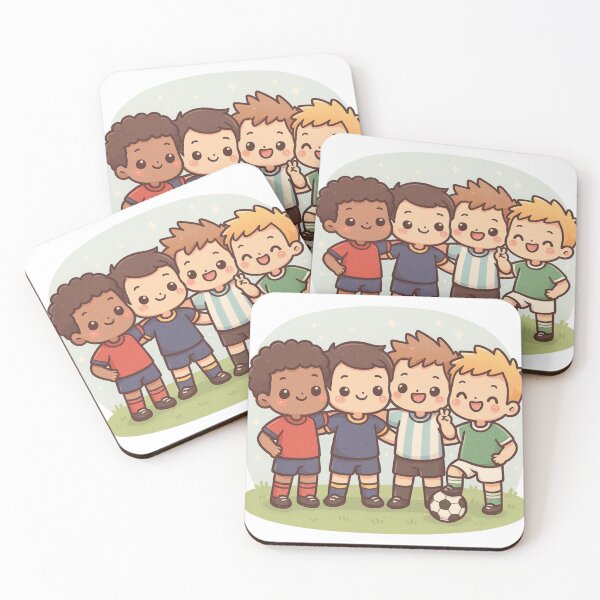 Item preview, Kawaii Soccer Players Celebrating the Goal designed and sold by panchoflex.