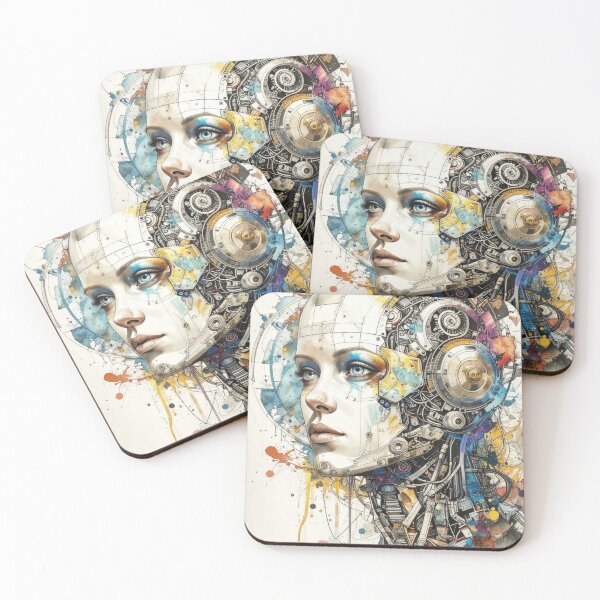 Item preview, Human After All – Futuristic Robot Portrait in Fine Art Style designed and sold by drawbey.
