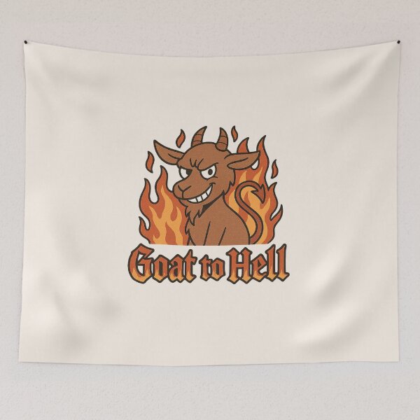Item preview, Goat to Hell – Mischievous Devil Goat Cartoon designed and sold by Bratak.