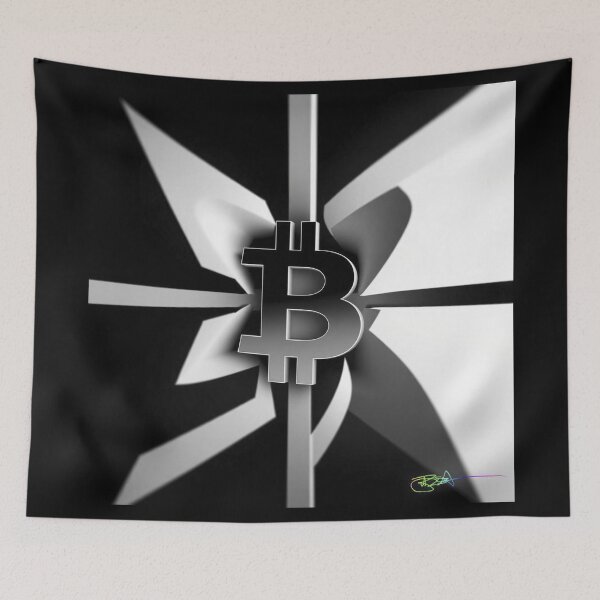 Item preview, Bitcoin Spiral Op Art Black and White Design Modern Crypto Abstract Style designed and sold by Benito Del Ray.