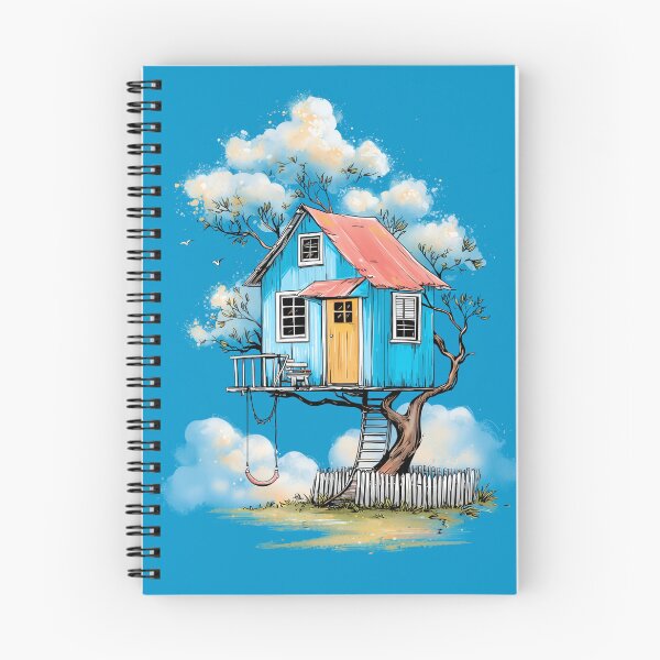Item preview, Whimsical Blue Treehouse in the Clouds designed and sold by TheColorKey.