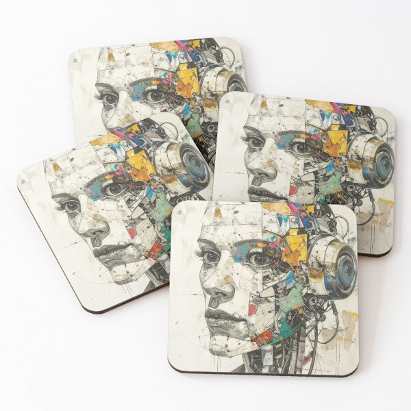 Item preview, Human After All – Futuristic Robot Portrait in Fine Art Style designed and sold by drawbey.