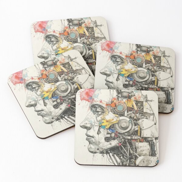 Item preview, Human After All – Futuristic Robot Portrait in Fine Art Style designed and sold by drawbey.