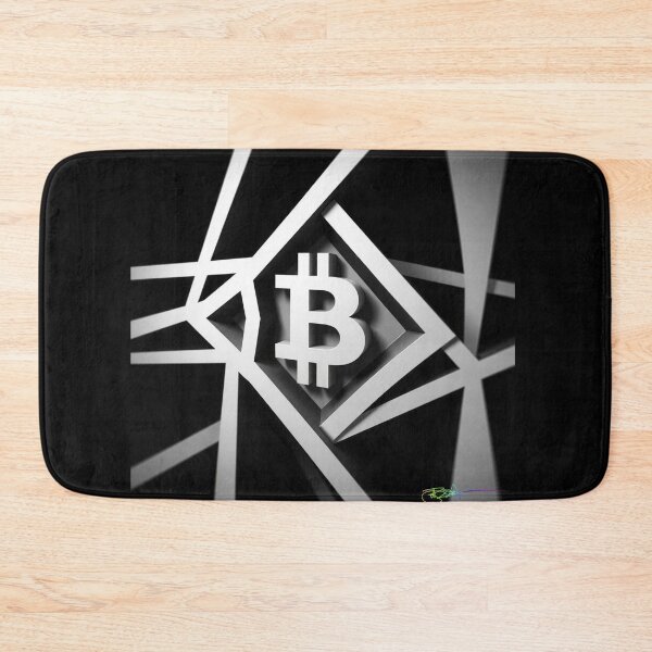 Item preview, Bitcoin Grid Optical Illusion Black and White | Modern Crypto Design designed and sold by Benito Del Ray.