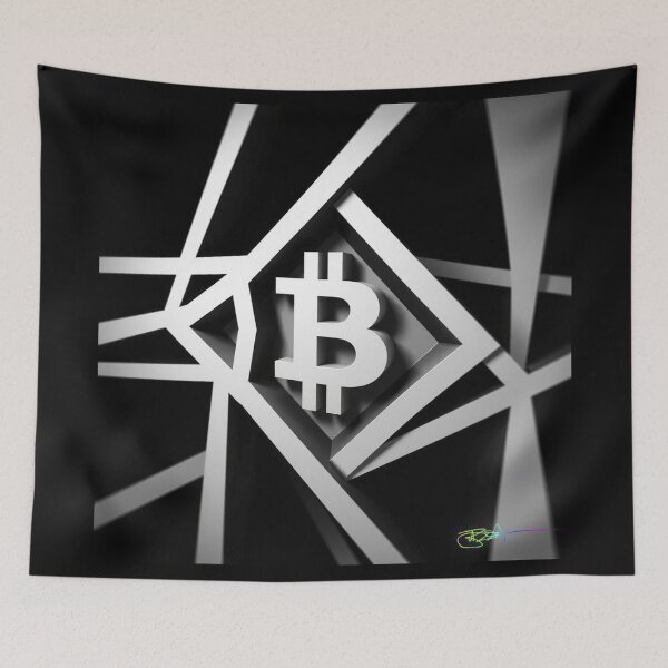 Item preview, Bitcoin Grid Optical Illusion Black and White | Modern Crypto Design designed and sold by Benito Del Ray.