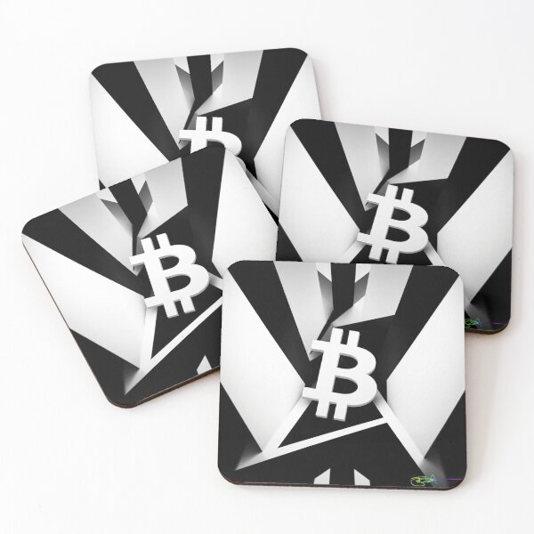 Item preview, Bitcoin Burst Op Art Black and White - Abstract Crypto Illusion designed and sold by Benito Del Ray.