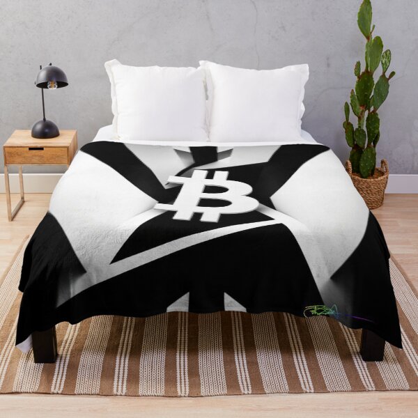 Item preview, Bitcoin Burst Op Art Black and White - Abstract Crypto Illusion designed and sold by Benito Del Ray.