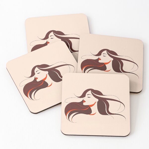Item preview, Minimalist Woman Portrait – Eyes Closed, Wind in Hair – Elegant Line Art Illustration designed and sold by SpeckAndLook.