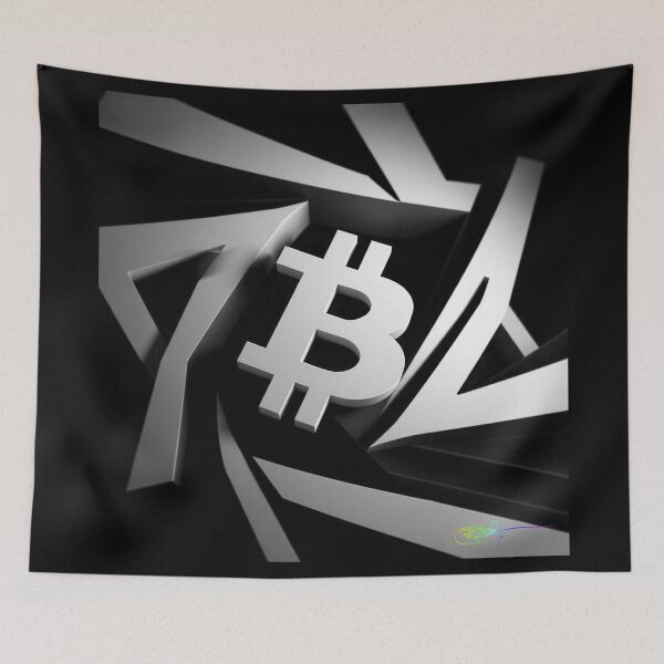 Item preview, Bitcoin Shatter Black and White Op Art - Abstract Crypto Design designed and sold by Benito Del Ray.