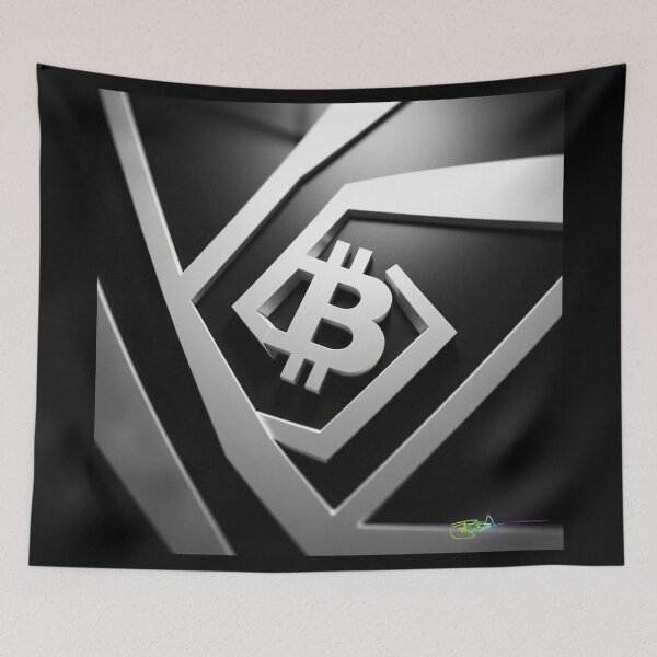 Item preview, Bitcoin Frame Op Art Black and White - Modern Crypto Abstract Design designed and sold by Benito Del Ray.