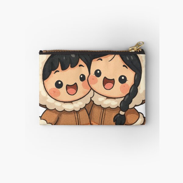 Item preview, Kawaii Eskimos in the snow with penguins designed and sold by panchoflex.